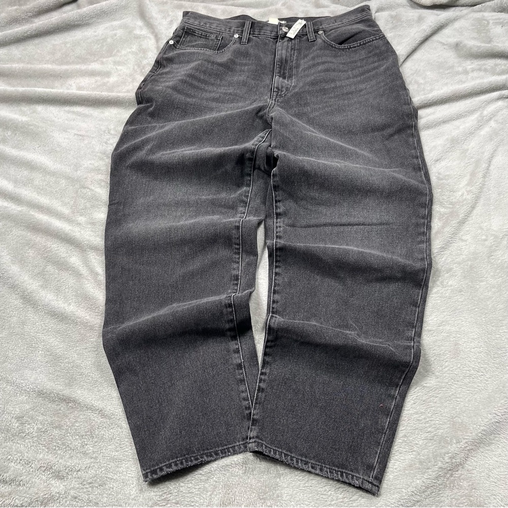 NWT Madewell Baggy Tapered Jeans Womens 31T (34x30) Mackinnon Wash Gray Y2K